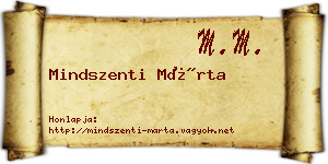 Mindszenti Márta névjegykártya